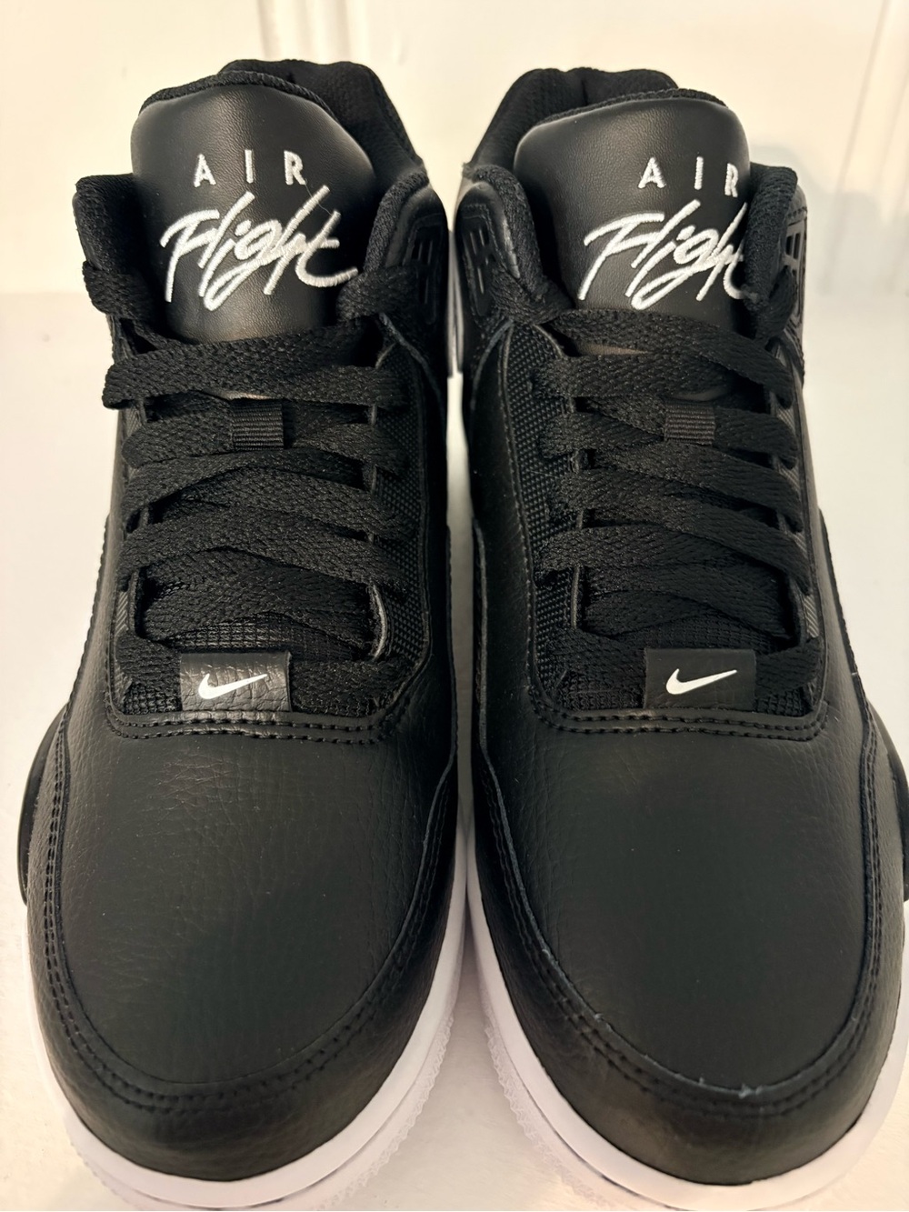 Nike Air Flight Men's Black and White Leather Basketball Shoes